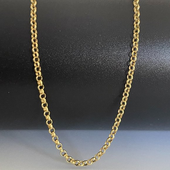 Solid 14K Gold Rolo Link Chain Necklace 18 inch, 2.5 mm,4.54 gram - Picture 13 of 17